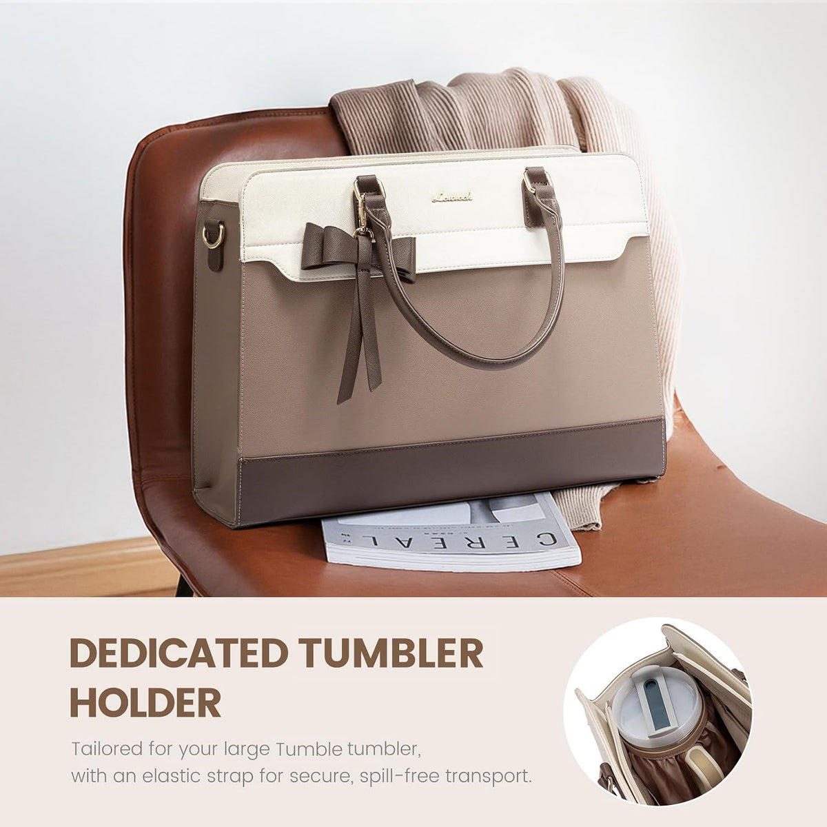 LOVEVOOK Bolsa tote para laptop para mujeres, bolsa de trabajo de c...