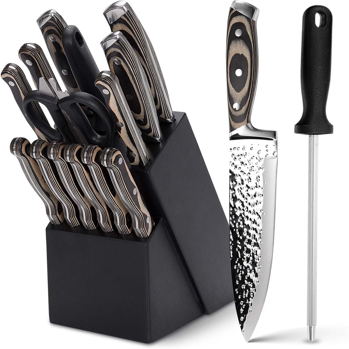 Juego de cuchillos para cocina, juego de cuchillos de diseño martil...