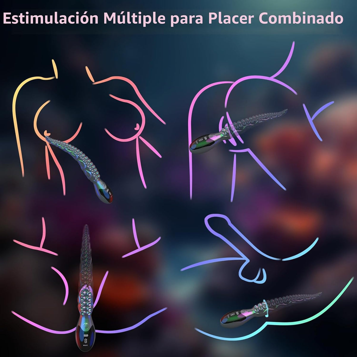 Vibrador de tentáculo de pulpo, juguetes sexuales, vibrador de sili...