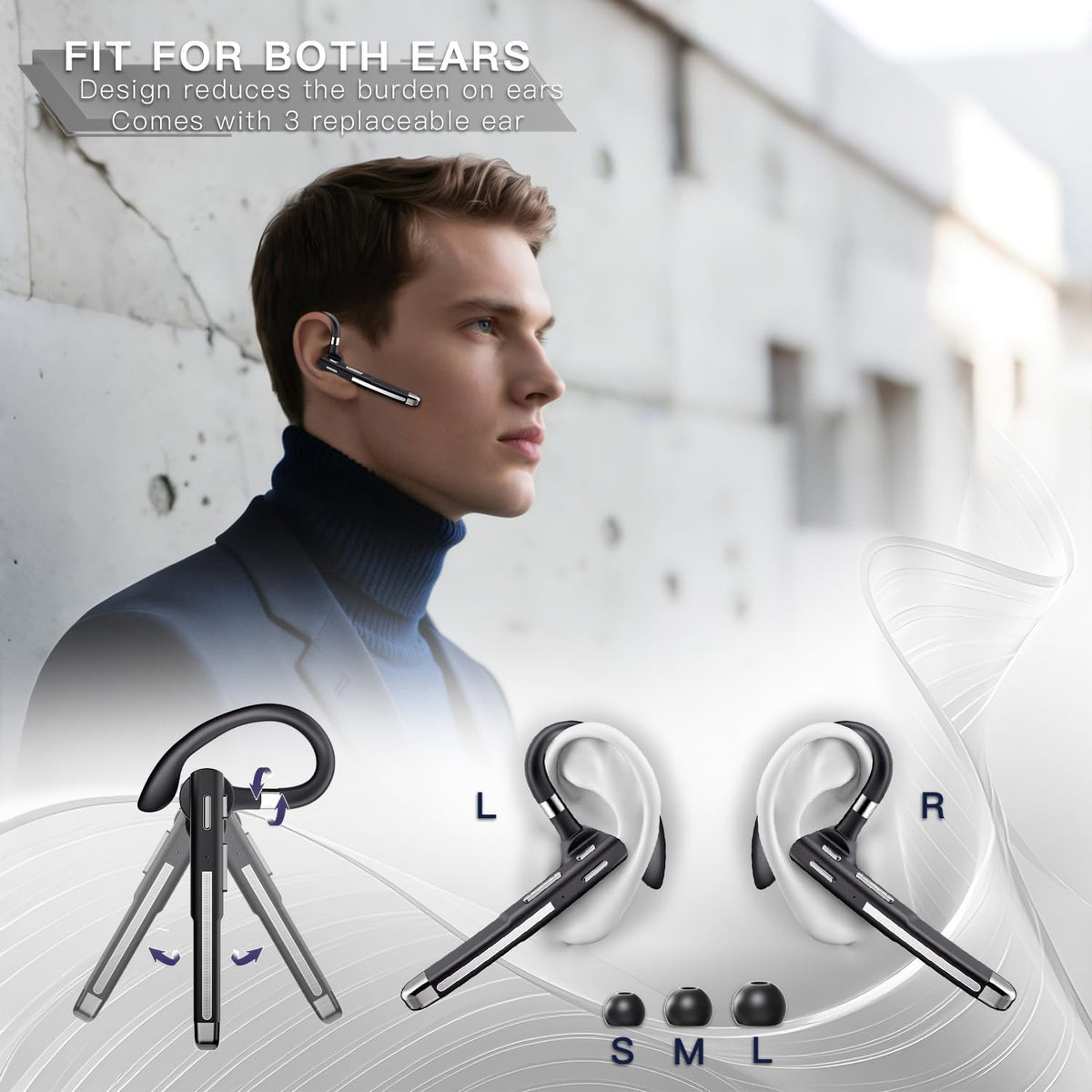 Boytond Auriculares Bluetooth V6.1, auriculares de 100 horas | Auri...