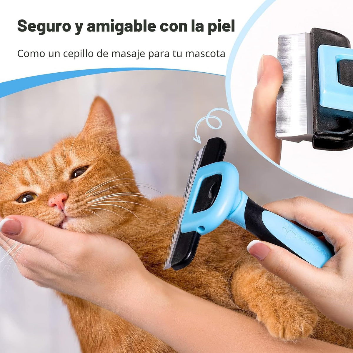 Cepillo para pelo y para acicalar perros y gatos, 4 x 4 pulgadas de...
