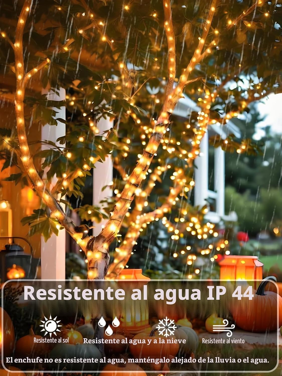 Guirnalda de luces navideñas extensibles para interiores y exterior...