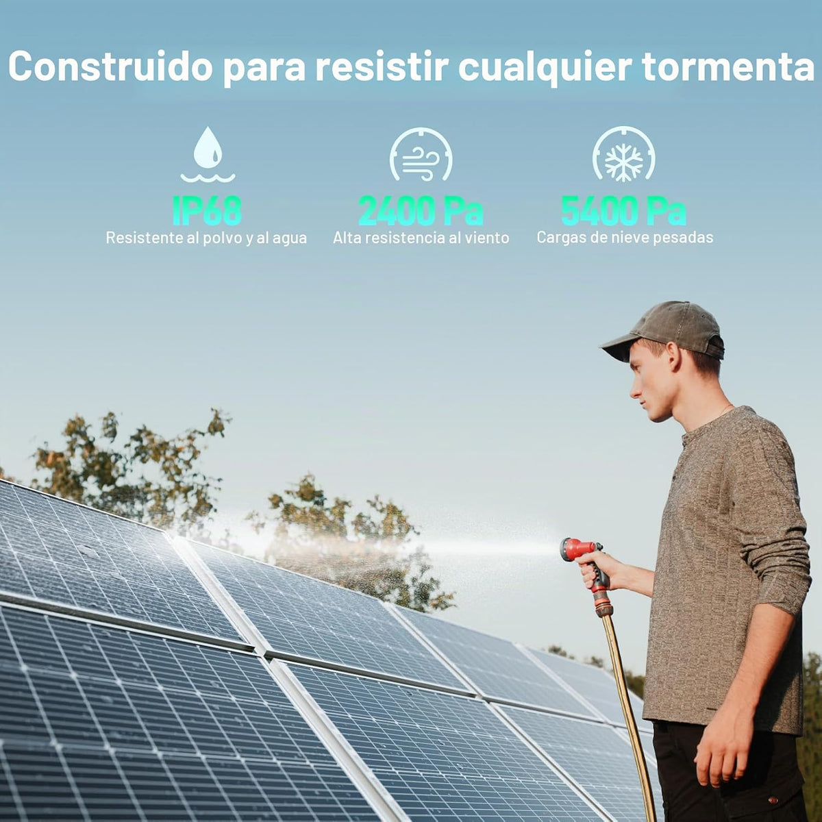 HQST - Panel solar monocristalino de 100 W y 12 V, módulo de alta e...