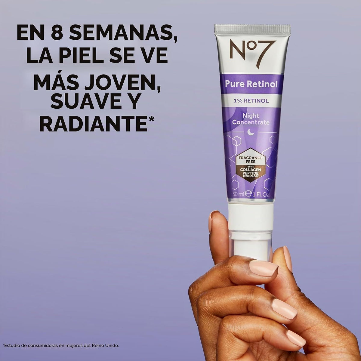 No7 Pure Retinol 1% Concentrado Nocturno - Suero de Retinol Antiarr...