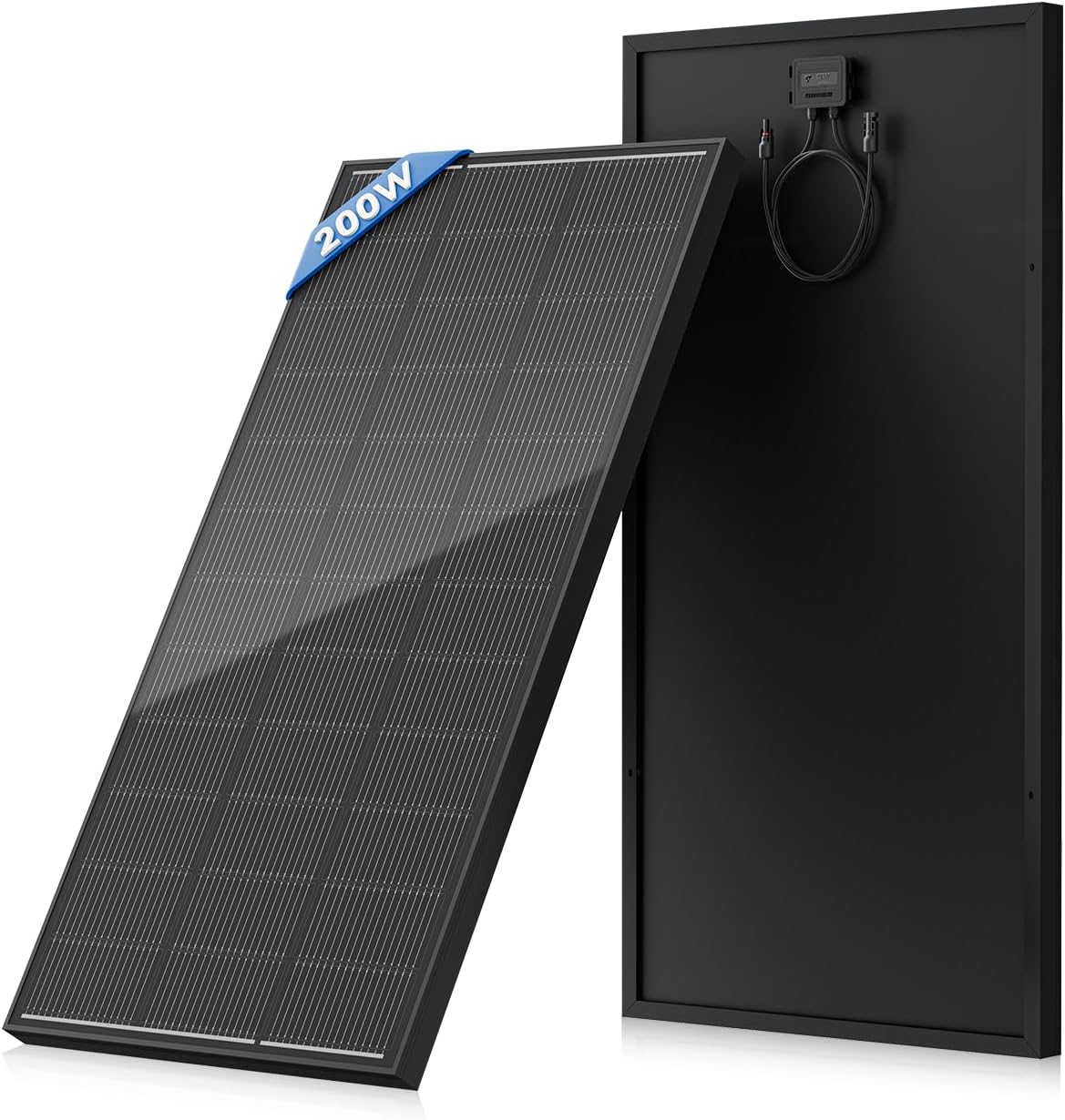 Rvpozwer panel solar de 200 W 18BB, 25% de alta eficiencia, panel s...