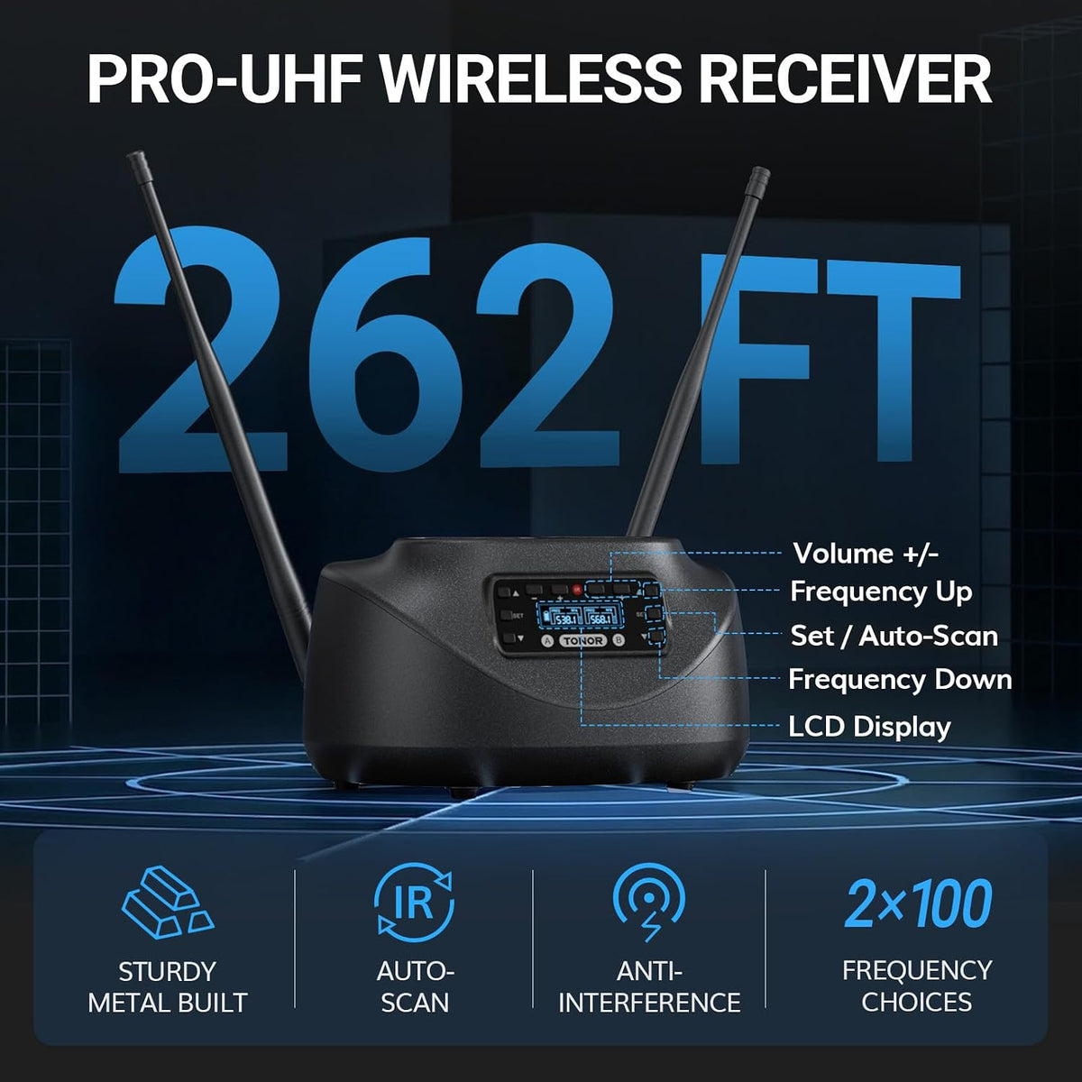 TONOR Micrófonos inalámbricos Bluetooth, sistema de micrófono inalá...