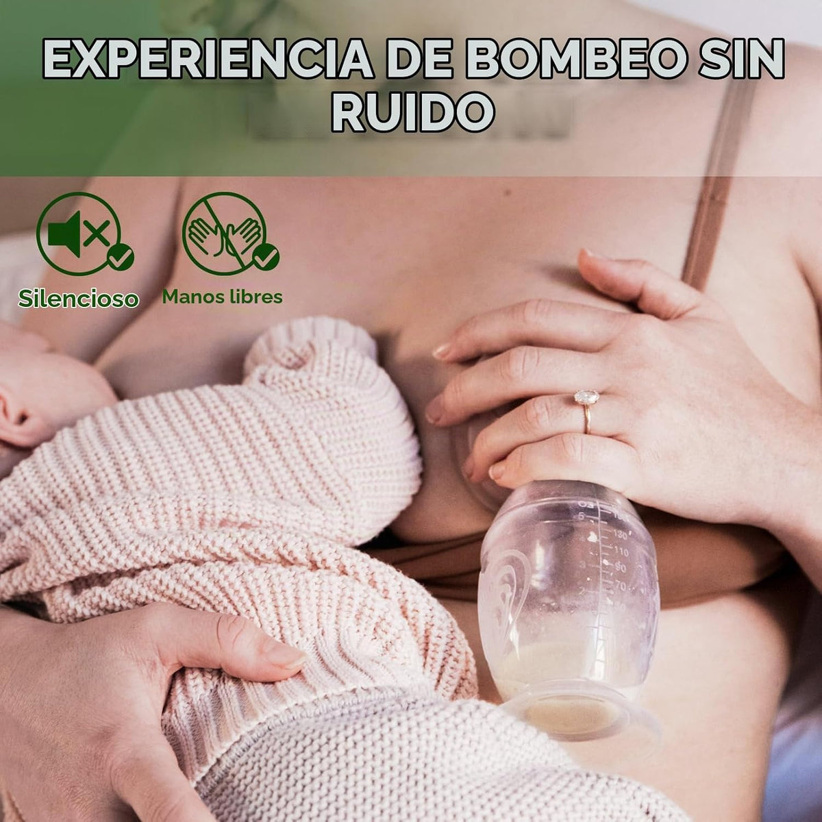 haakaa Extractor de leche manual con juego de tapones de flores, bo...