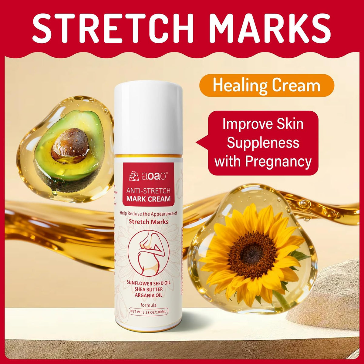 Mantequilla para estrías y crema para estrías, paquete de cuidado d...
