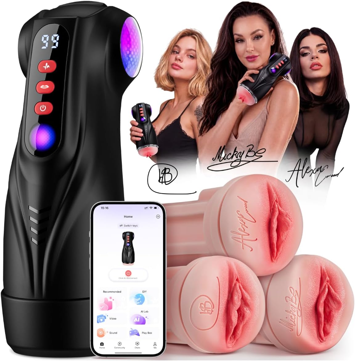 Uoffile Chupando Masturbador Masculino Bolsillo Coño 3 Pornstar Rep...