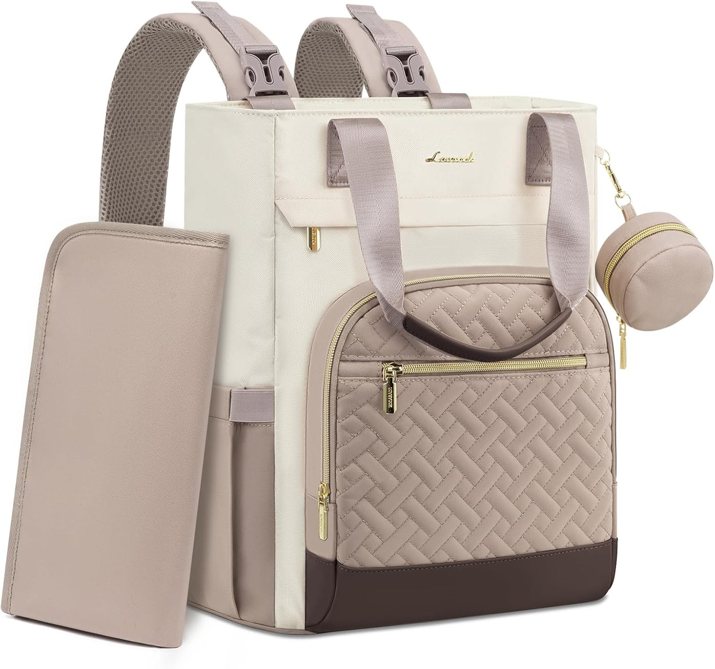 LOVEVOOK Mochila para Pañales, Bolsa de Bebé Portátil de Gran Capac...