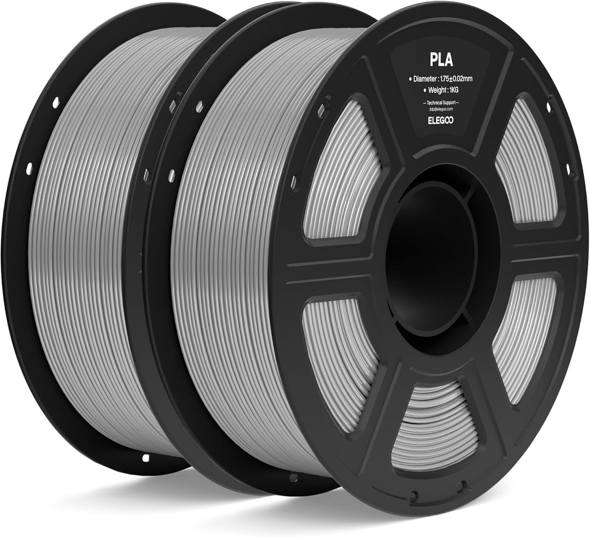 ELEGOO Filamento PLA 1.75mm Gris 2KG, Filamento para Impresora 3D c...