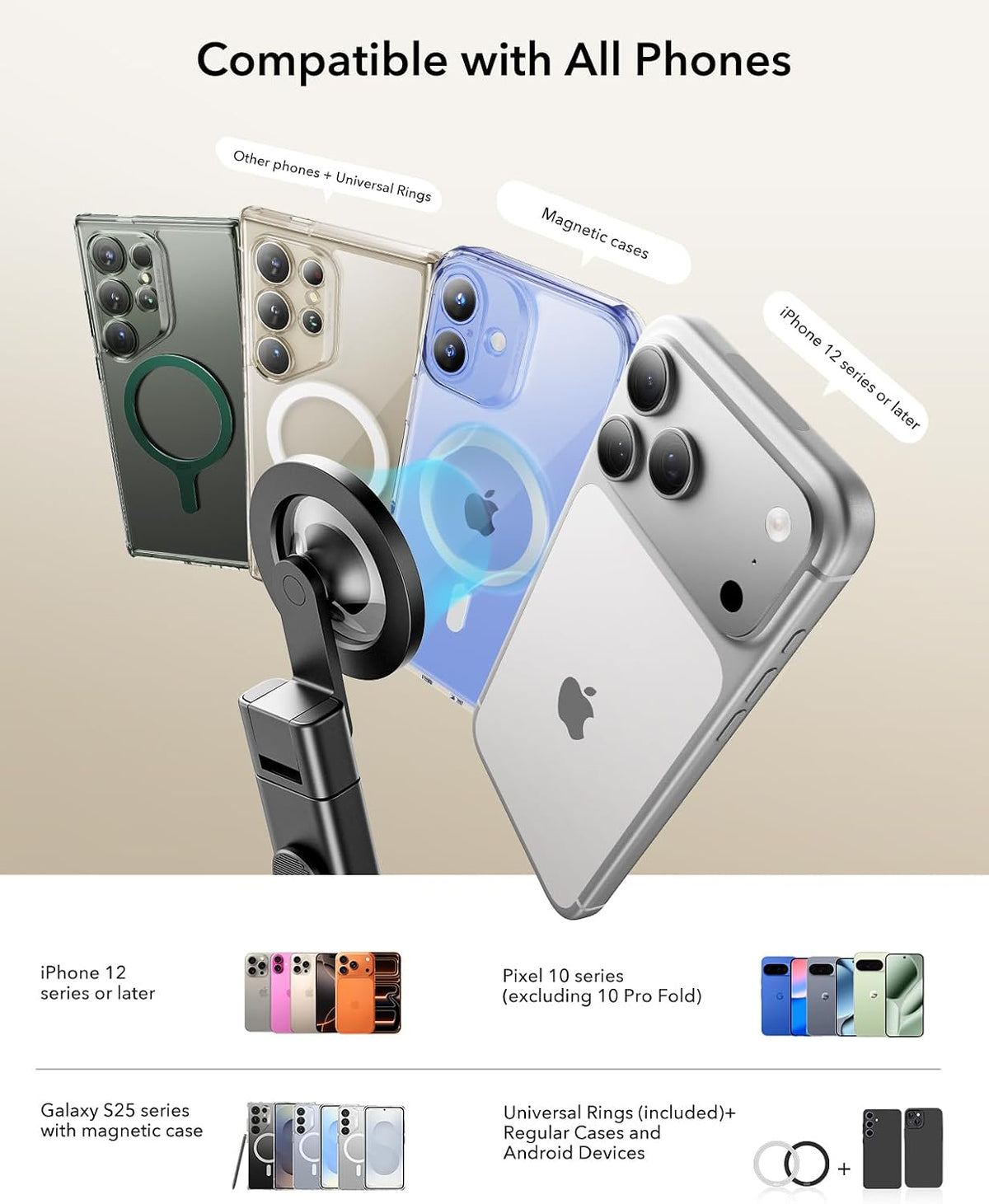 ESR - Soporte para teléfono MagSafe Airplane para iPhone 18 Pro\/Pr...