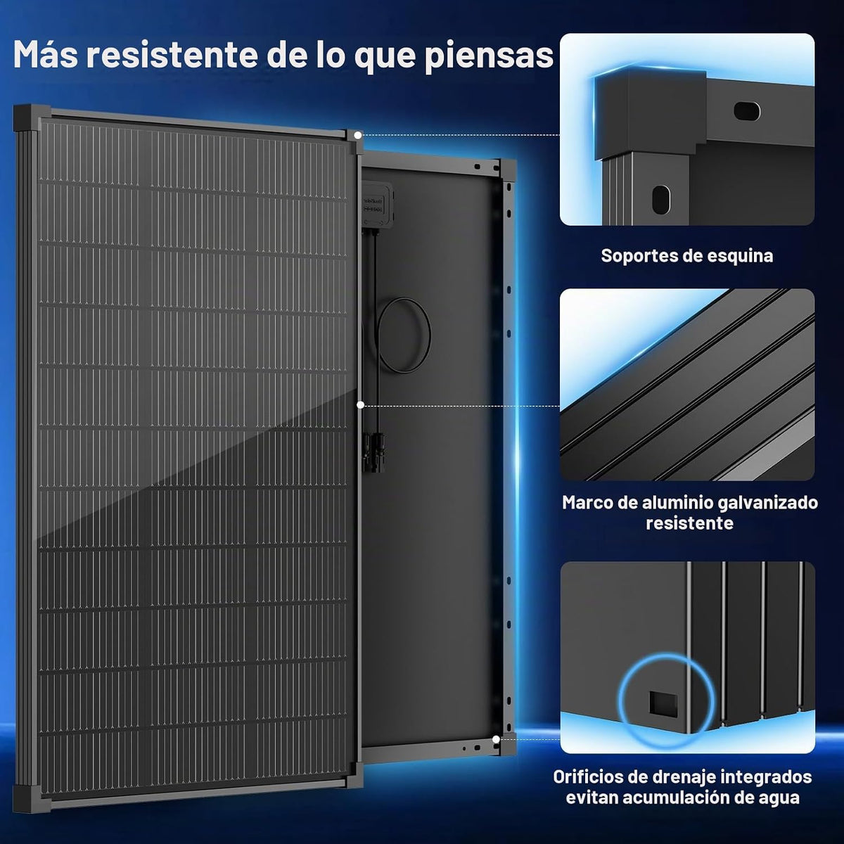 EtnalSolar Panel solar 16BB 100W tipo N 12V, 25.6% de alta eficienc...