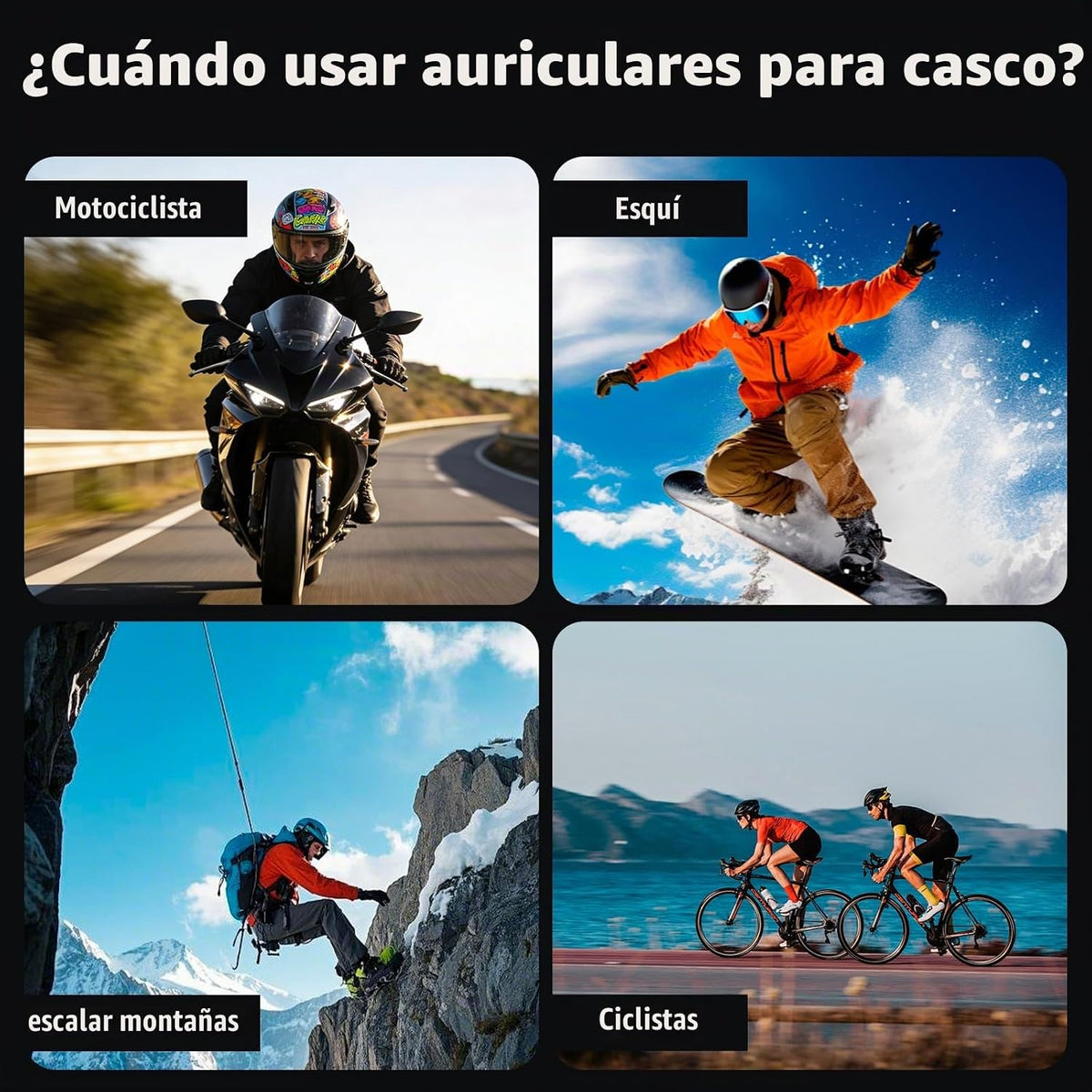 SAMDO Auriculares de intercomunicador Bluetooth para casco de motoc...