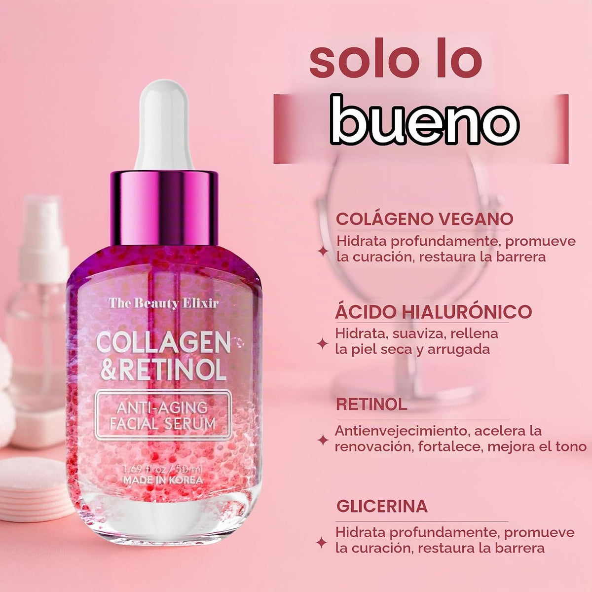 The Beauty Elixir Suero de Colágeno y Retinol para el Rostro - Ultr...