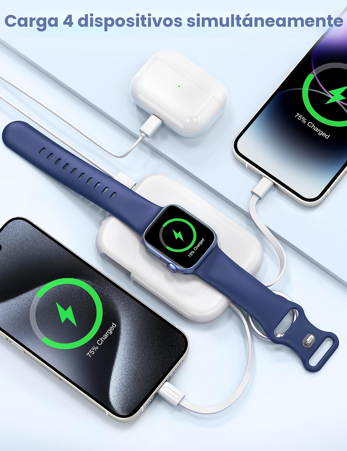 RORRY Cargador portátil para Apple Watch, cargador inalámbrico de 5...