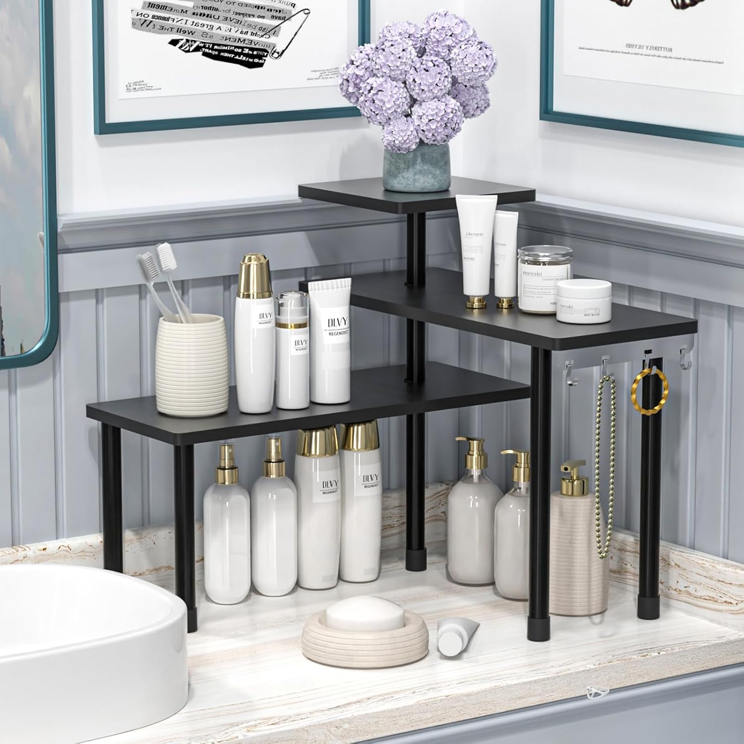 JayRex Estante de Esquina de Encimera, Organizador Mueble de 3 Nive...