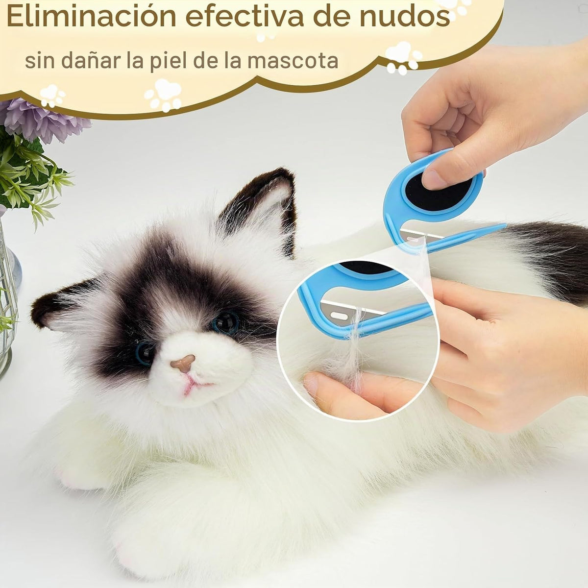Kit de aseo para gatos y perros, removedor de pelo mate para gatos,...