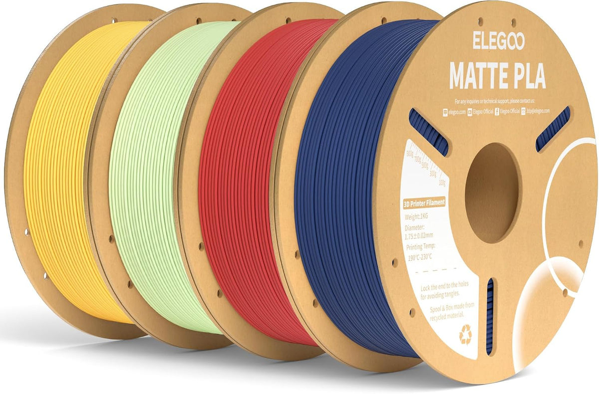 ELEGOO Paquete de filamento de impresora 3D PLA mate 8.8 lbs 0.07 i...