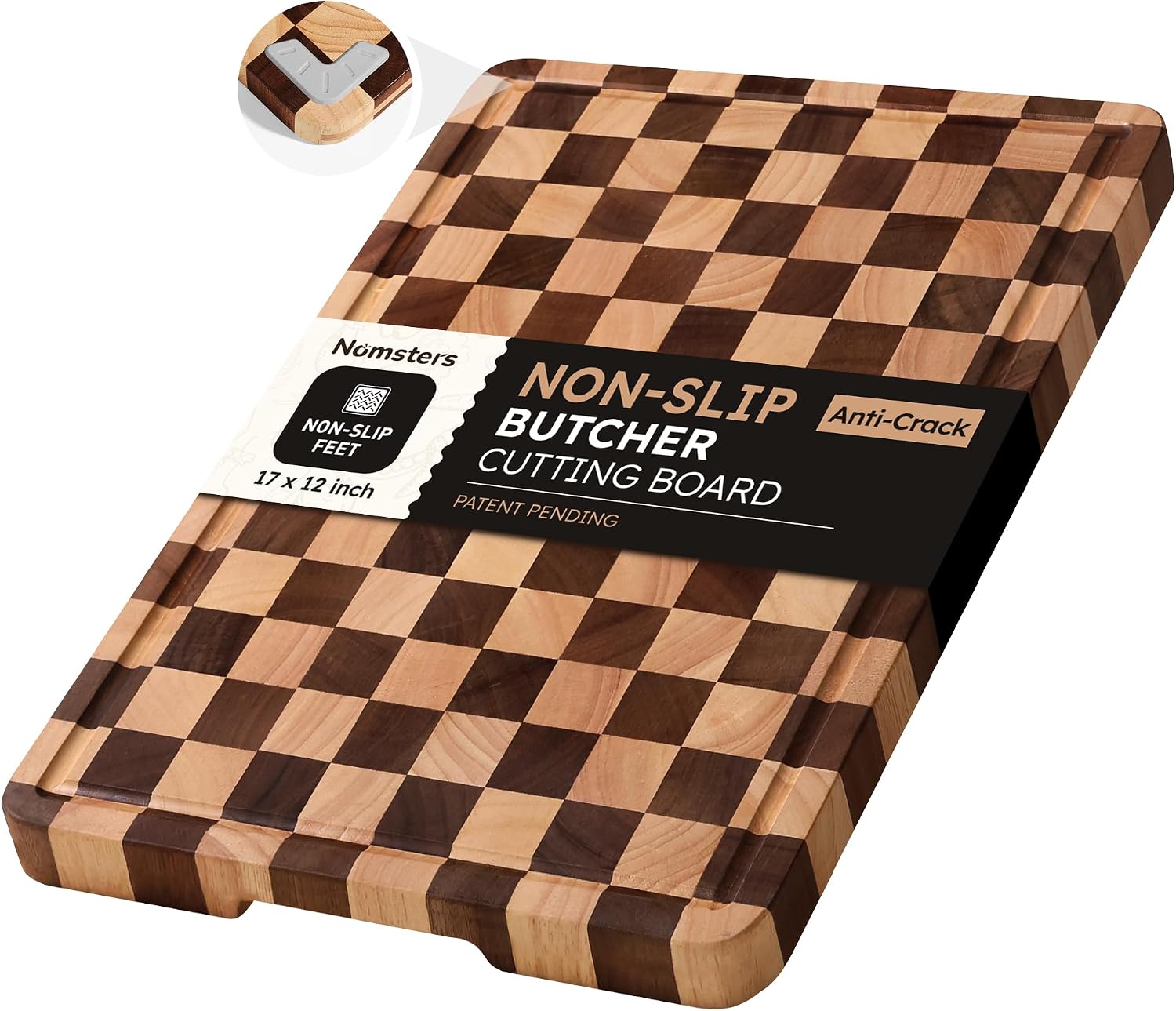 Nomsters Tabla de cortar para cocina, tabla de cortar a cuadros de...