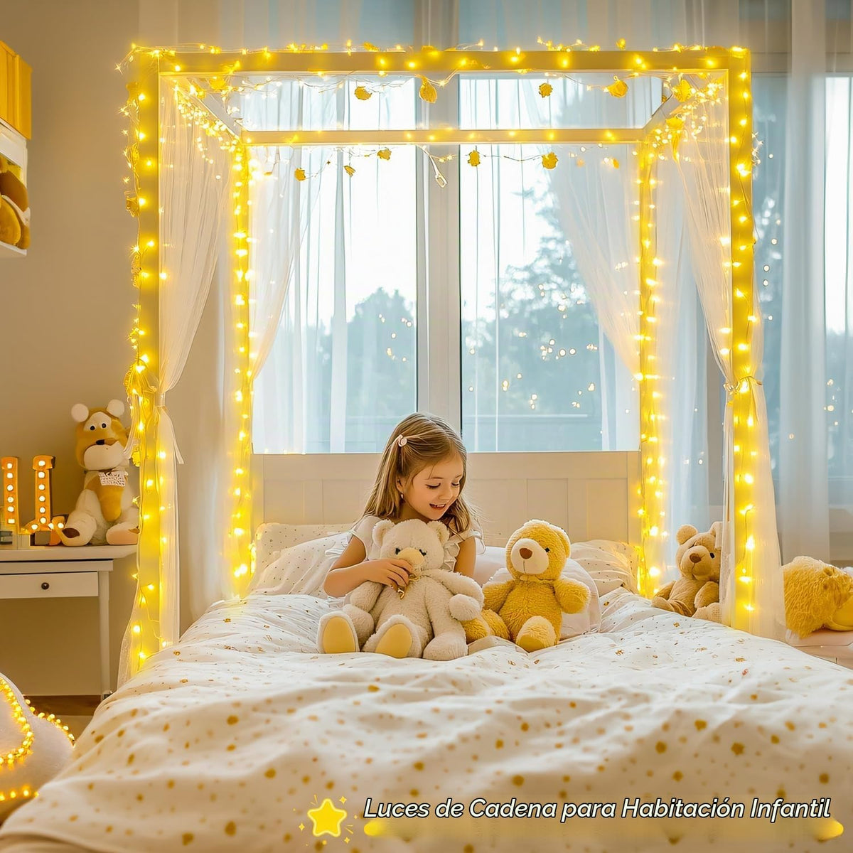 JMEXSUSS Luces navideñas de 99 pies para dormitorio, 300 luces LED...