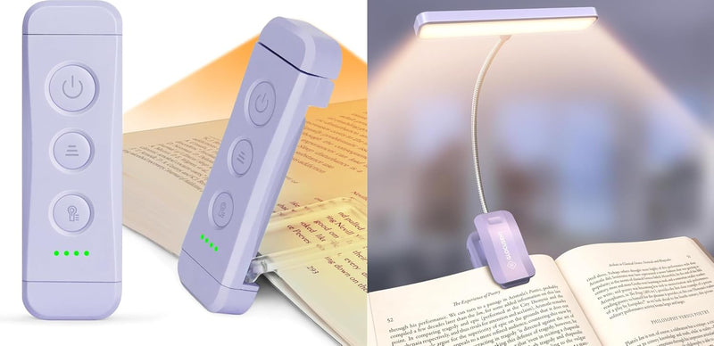 Glocusent Book Light Duo: Lámpara ancha para el cuidado de los ojos...