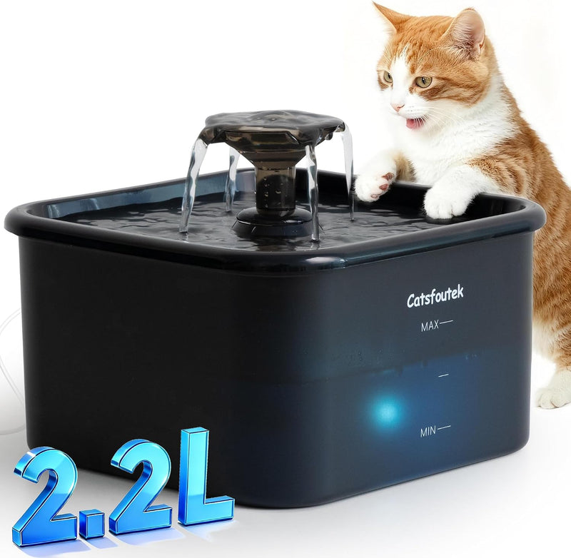 Fuente de agua automática del gato de 74oz\/2.2L, fuente 24*7 horas...