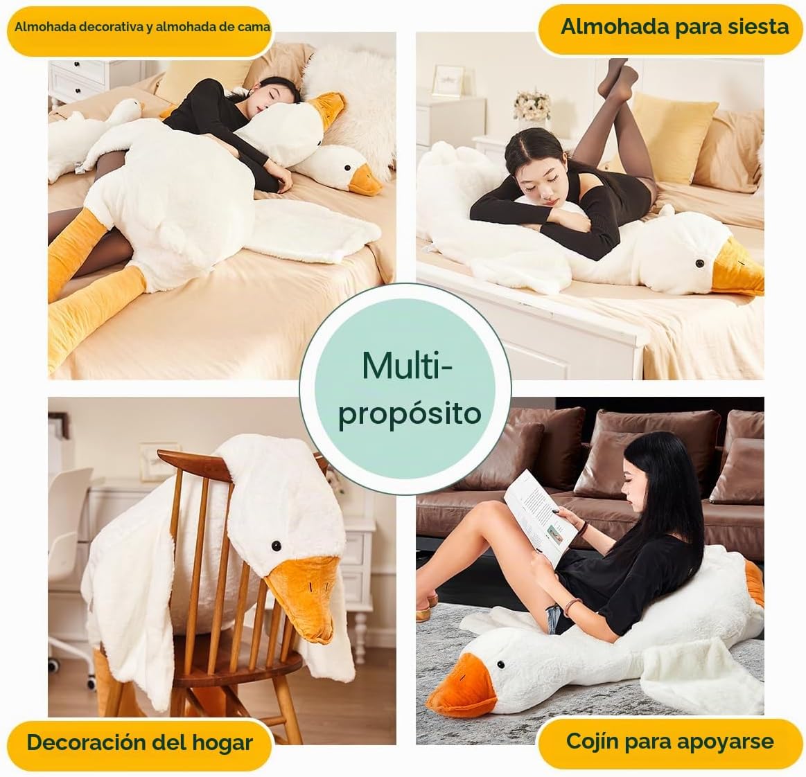 Haengbuk - Peluche de ganso, almohada gigante para dormir de 74.8 p...