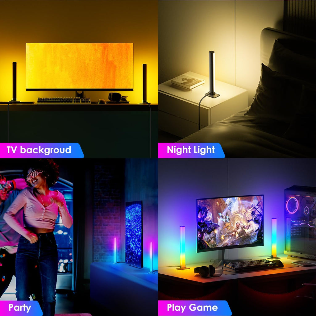 Barhootao Barra de luz RGB, barra de luz LED inteligente para habit...