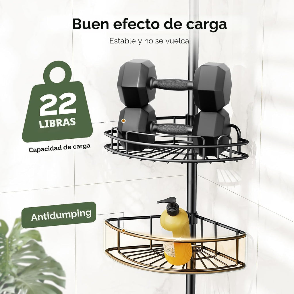 HAMITOR Estantería de esquina para ducha con poste de tensión: Orga...