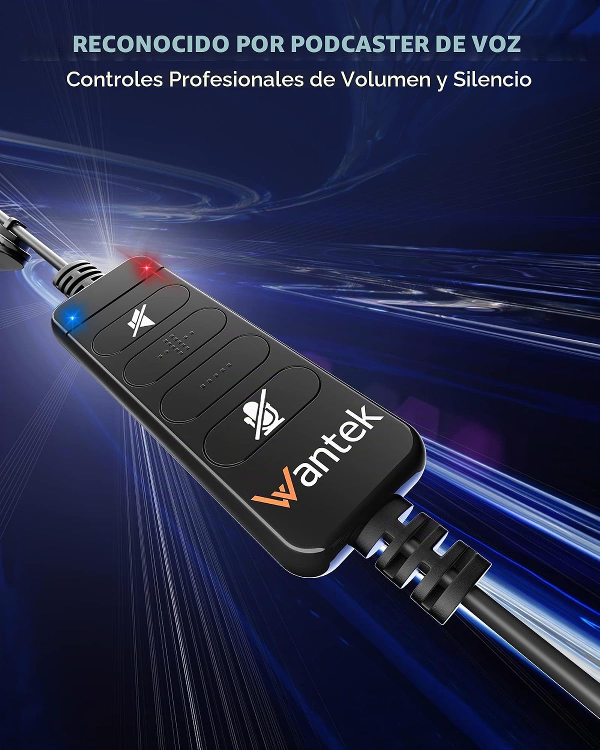 Wantek Auriculares USB con cable con cancelación de ruido y control...