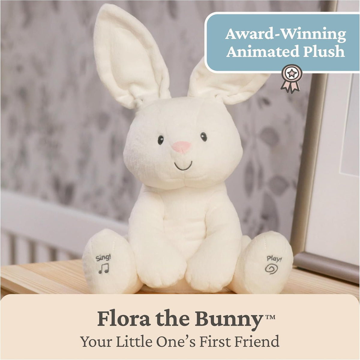 GUND Baby Flora Bunny - Juguete musical interactivo animado de 12 p...