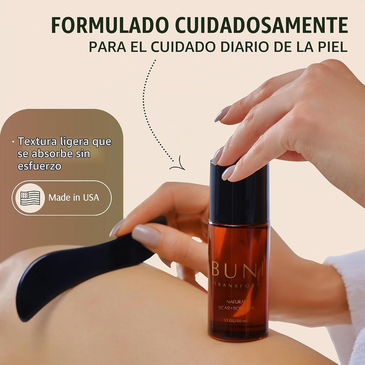 BUNI - Aceite de cicatriz prémium con Gua Sha \u2013 Aceite corpora...