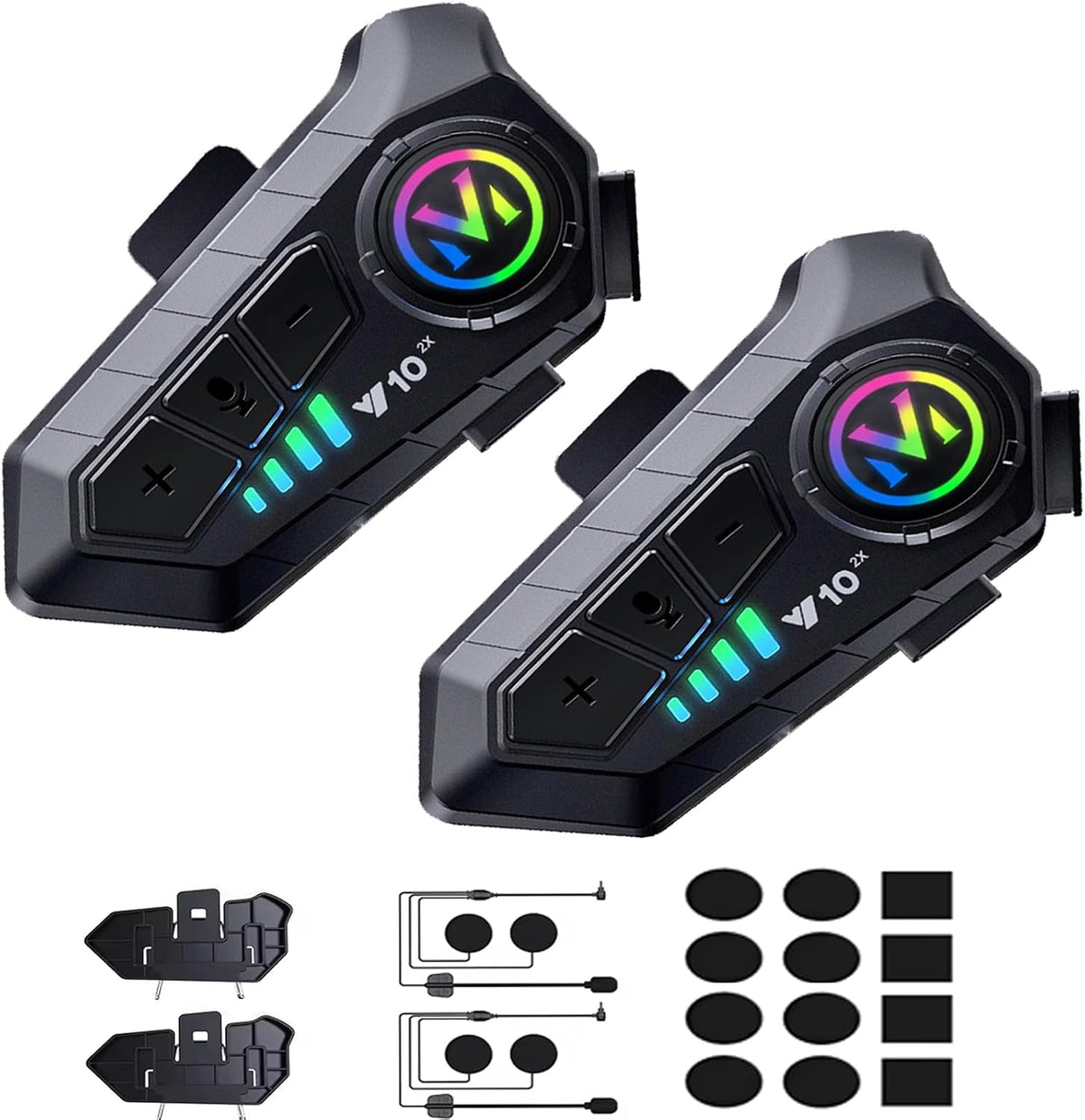 Casco de motocicleta, intercomunicador Bluetooth IP65, resistente a...