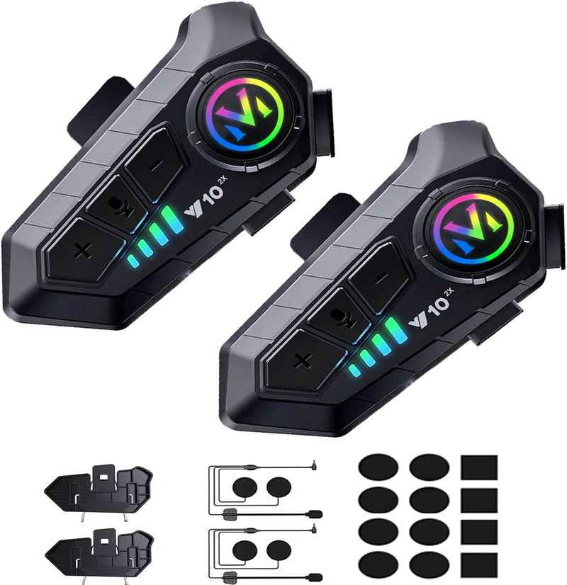 Casco de motocicleta, intercomunicador Bluetooth IP65, resistente a...