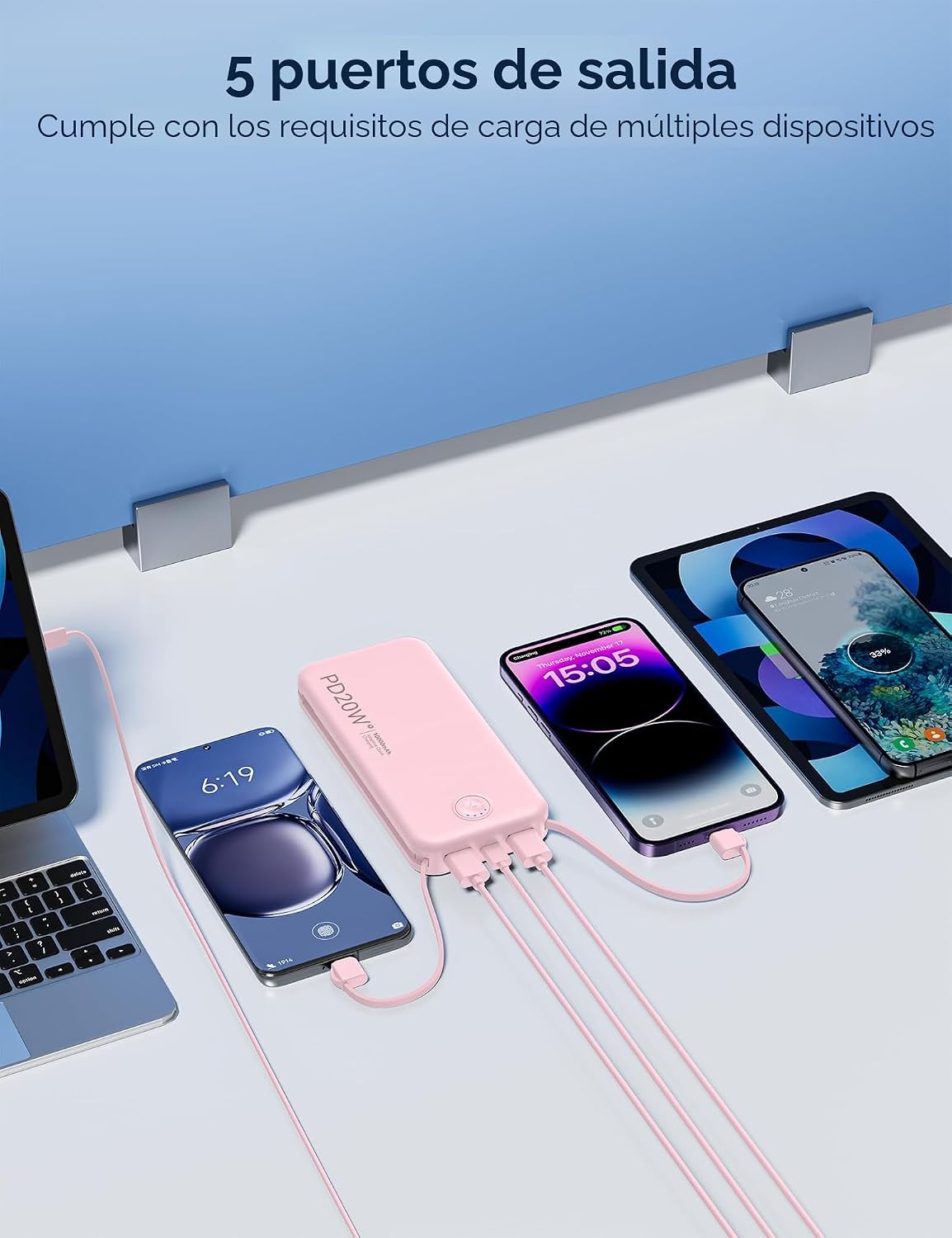 Cargador portátil Nusyddy de carga rápida de 10000 mAh con enchufe...