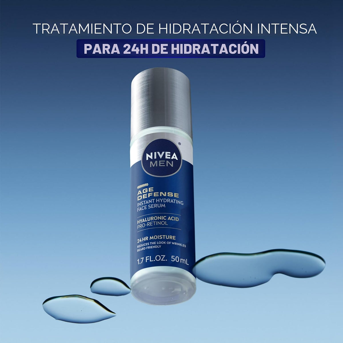 NIVEA MEN Age Defense - Suero facial hidratante instantáneo para pi...
