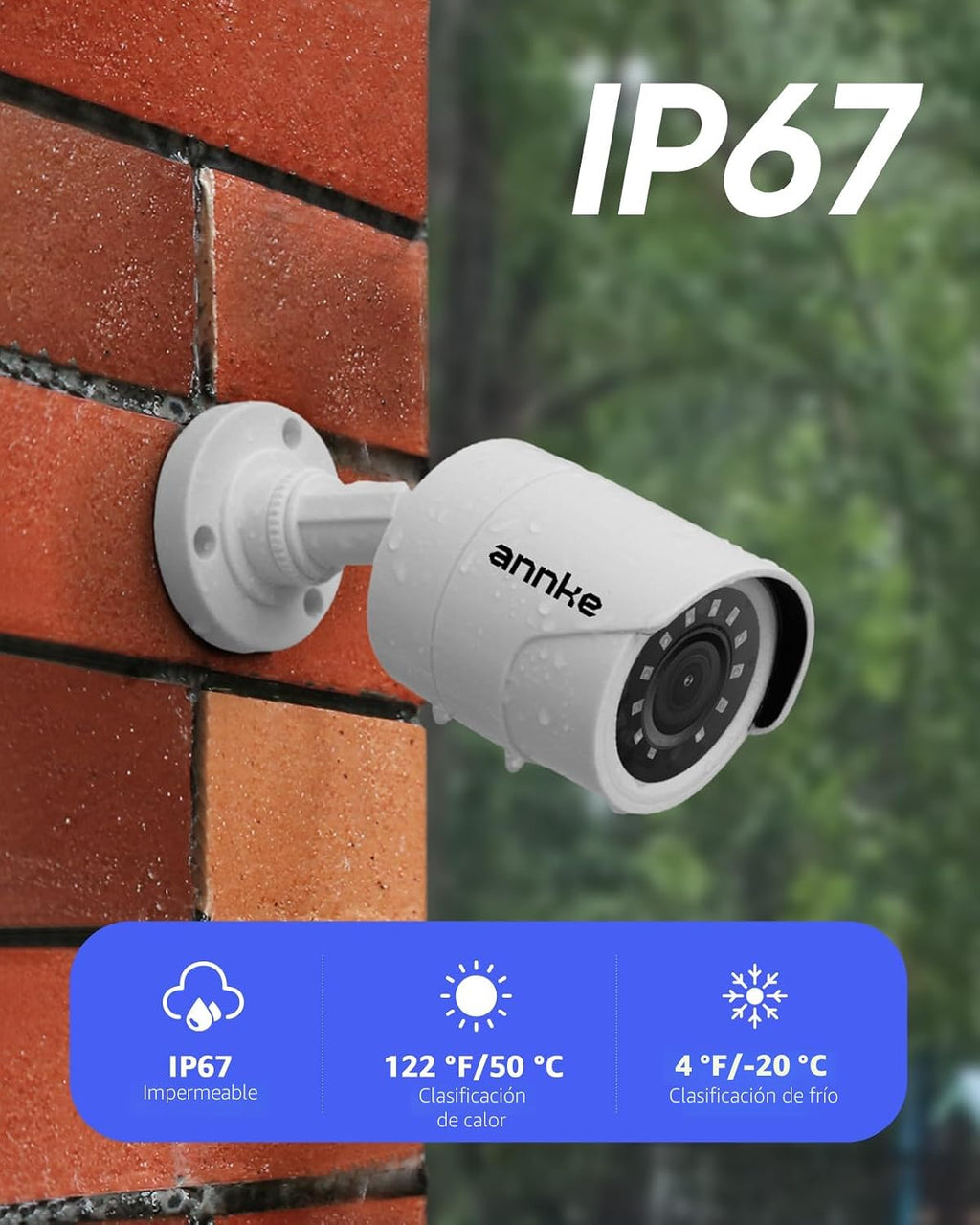 ANNKE AHD\/TVI\/CVI\/CVBS Cámara de seguridad 4 en 1, 1080P, IP66,...