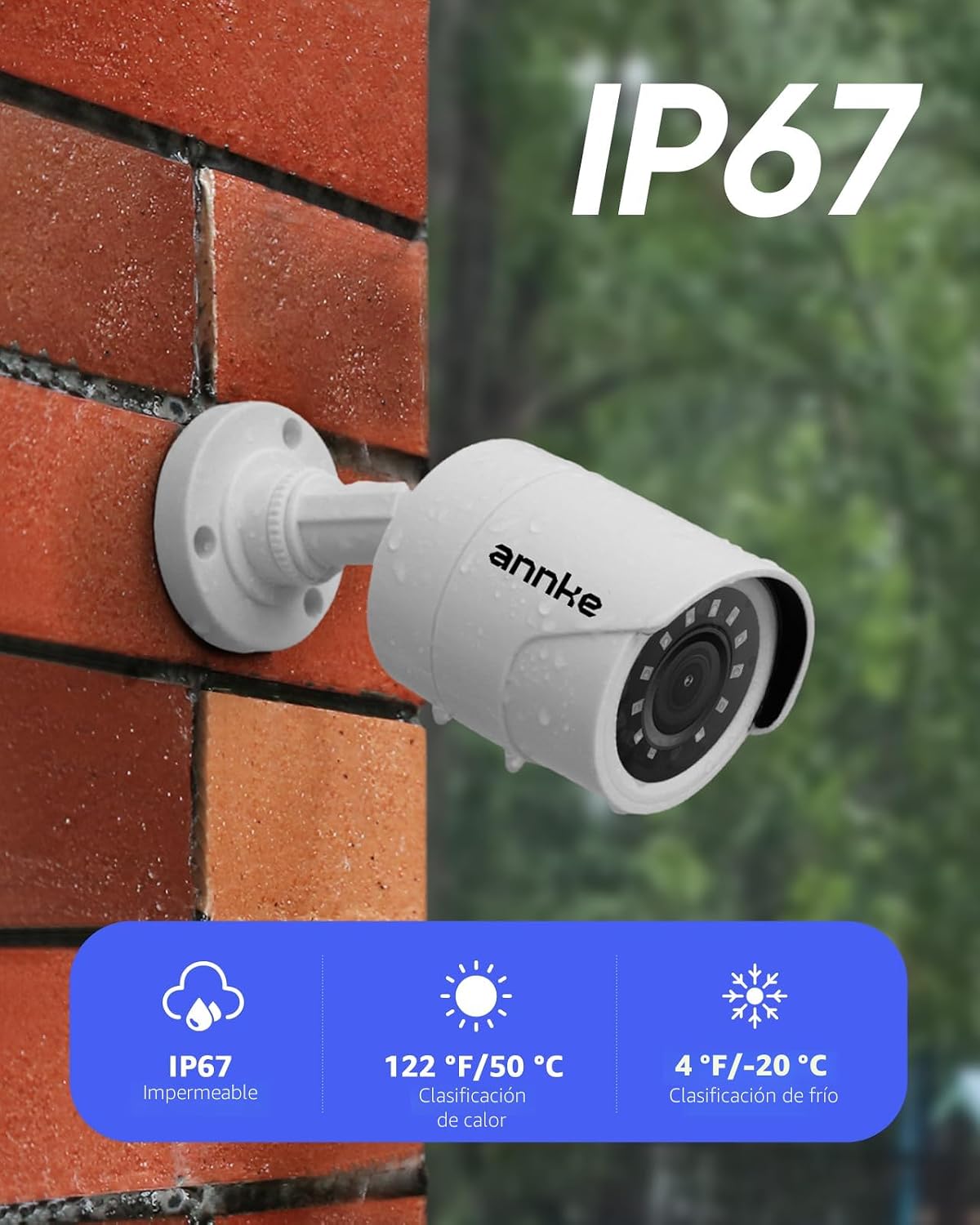 ANNKE AHD\/TVI\/CVI\/CVBS Cámara de seguridad 4 en 1, 1080P, IP66,...