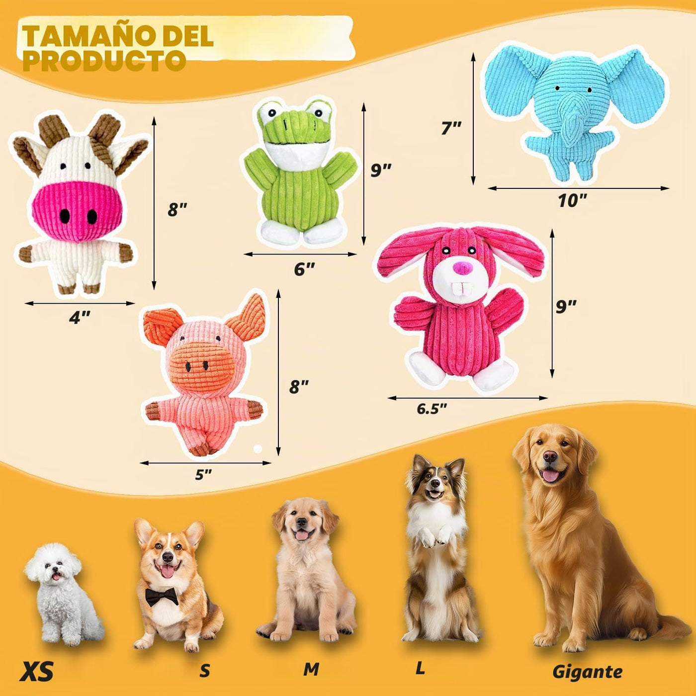 MRSOHRET Paquete de 5 juguetes chirriantes para perros, juguetes de...