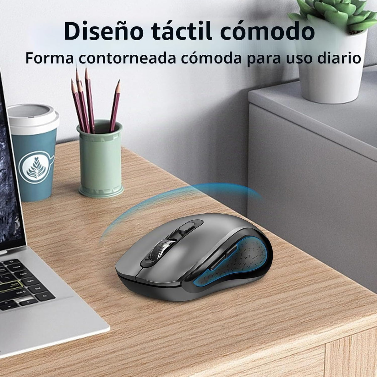 Ratón Inalámbrico Ergonómico, Ratón con Botones Laterales, 2400 DPI...