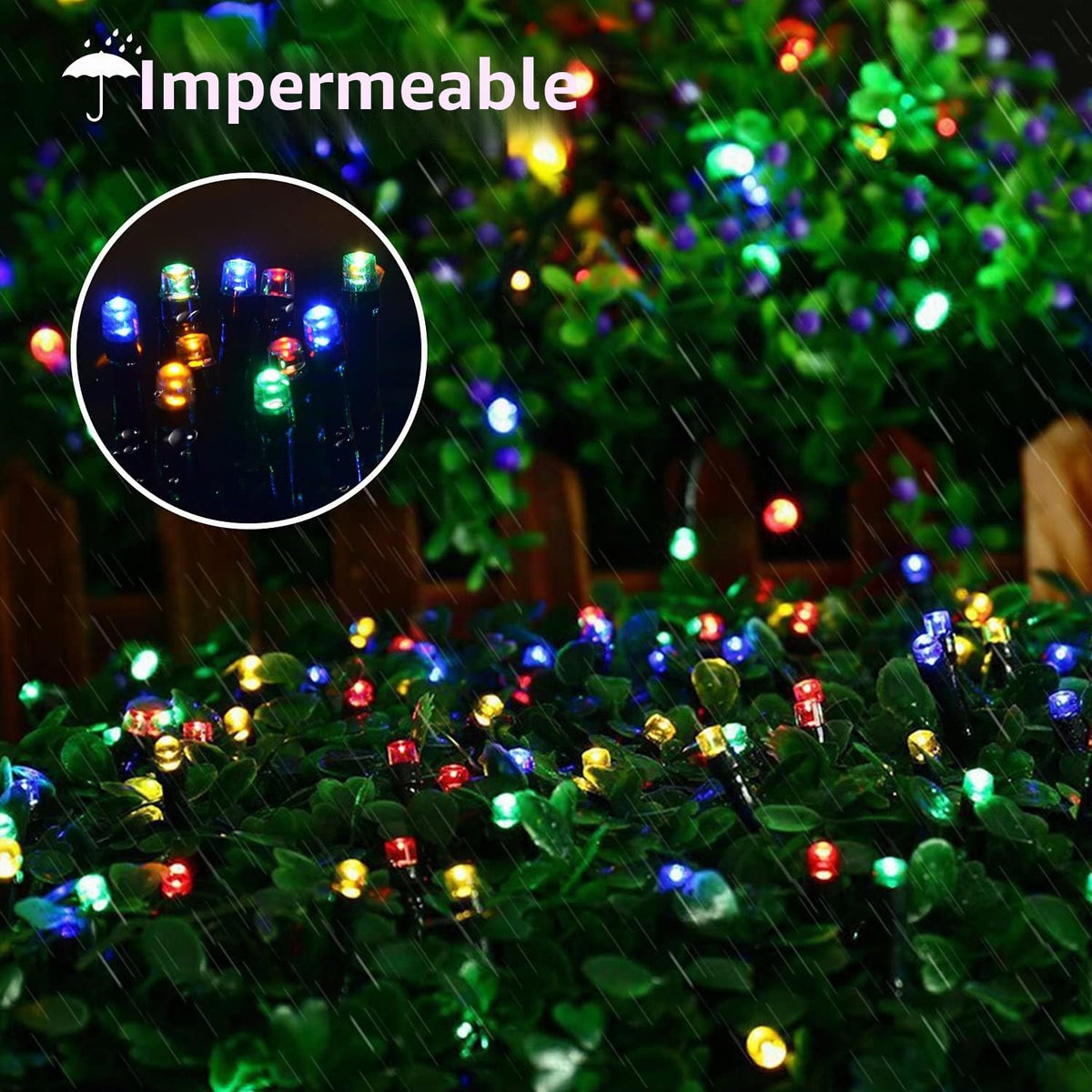 JMEXSUSS - 250 luces LED para árbol de Navidad, luces multicolor de...