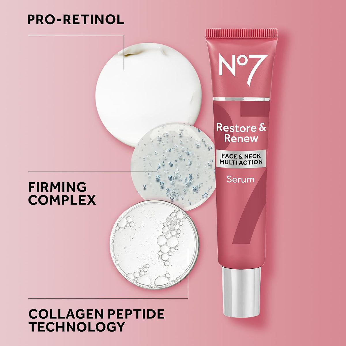 No7 Restore &amp; Renew Suero Multiacción para Rostro y Cuello - Su...