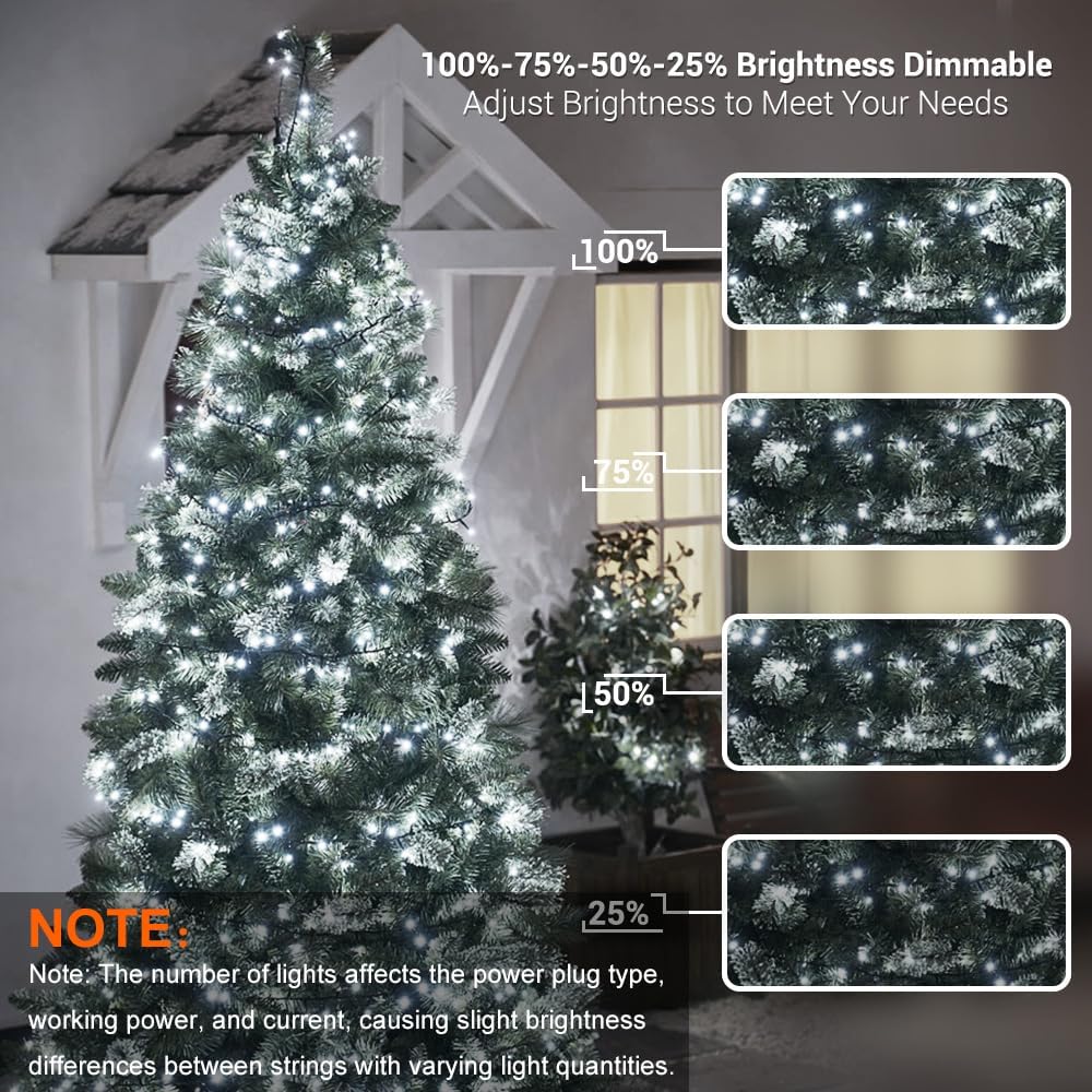 Brizled Guirnalda de luces de Navidad, 279 pies, 800 luces LED de N...