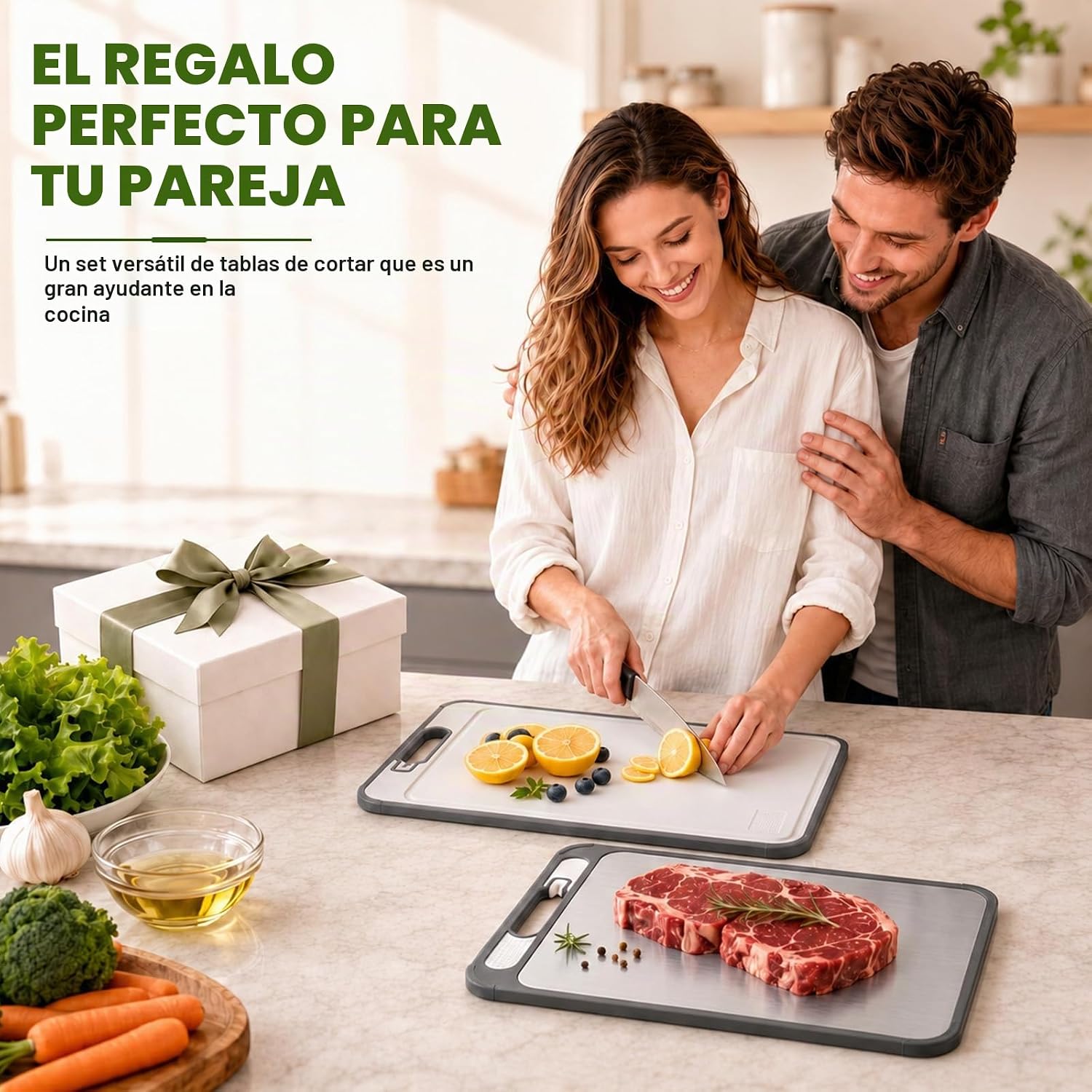 Tabla de cortar de titanio para cocina, tabla de cortar de titanio...