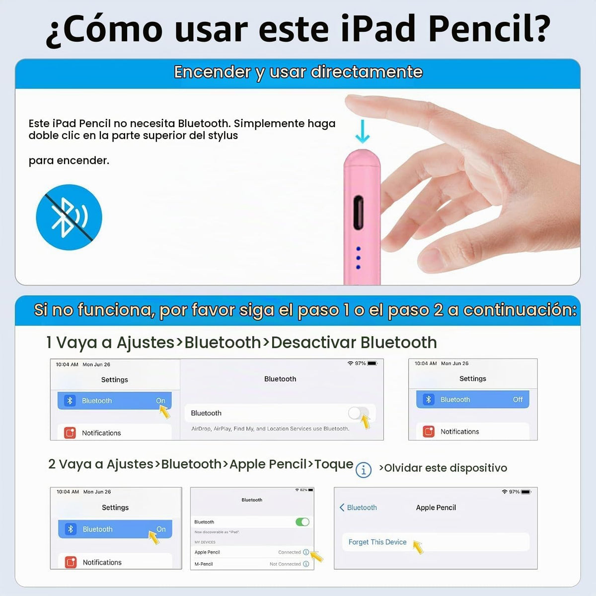 Lápiz capacitivo para Apple iPad (2026-2018), lápiz capacitivo de c...