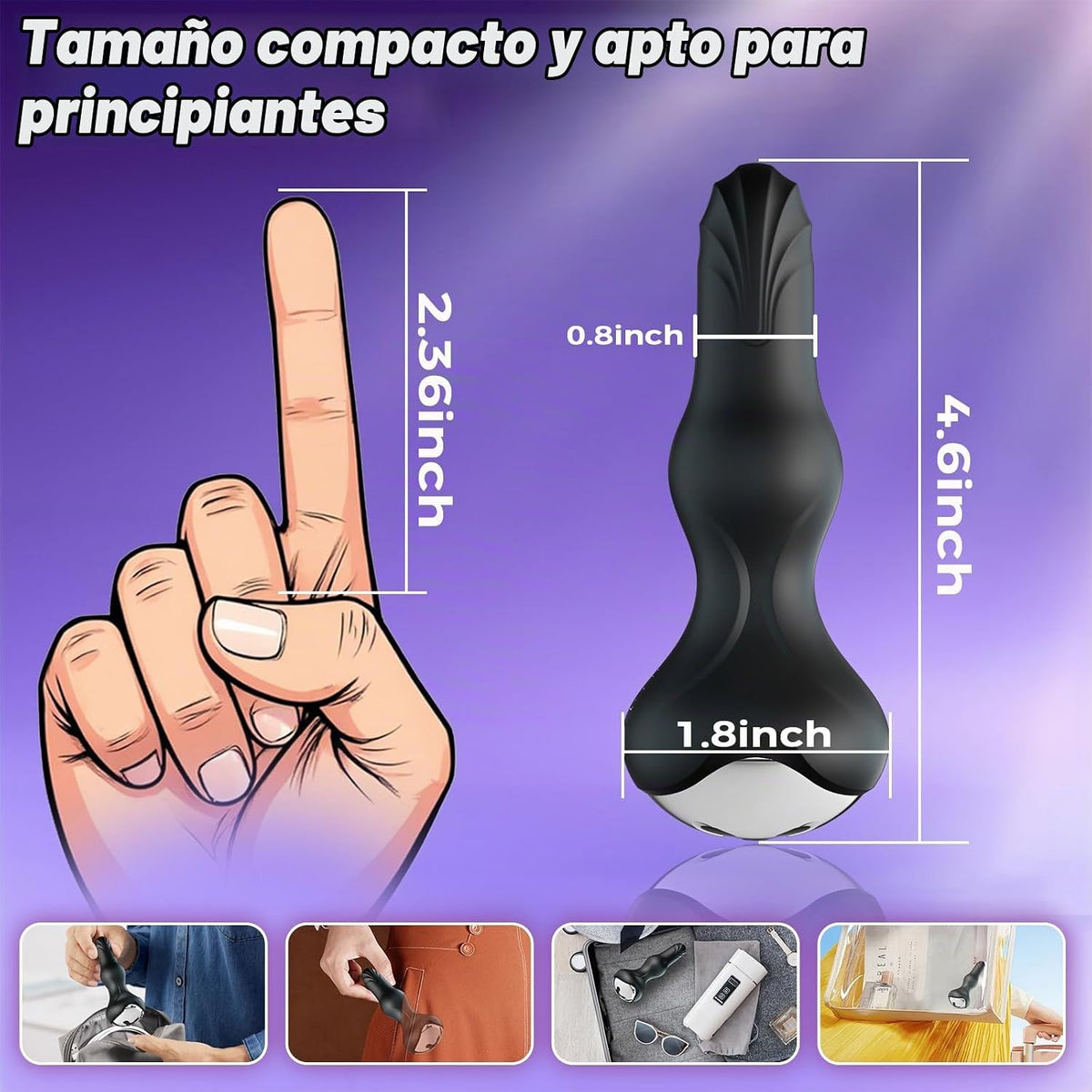DORRTYOU Masajeador de próstata, tapón anal para hombres y mujeres...