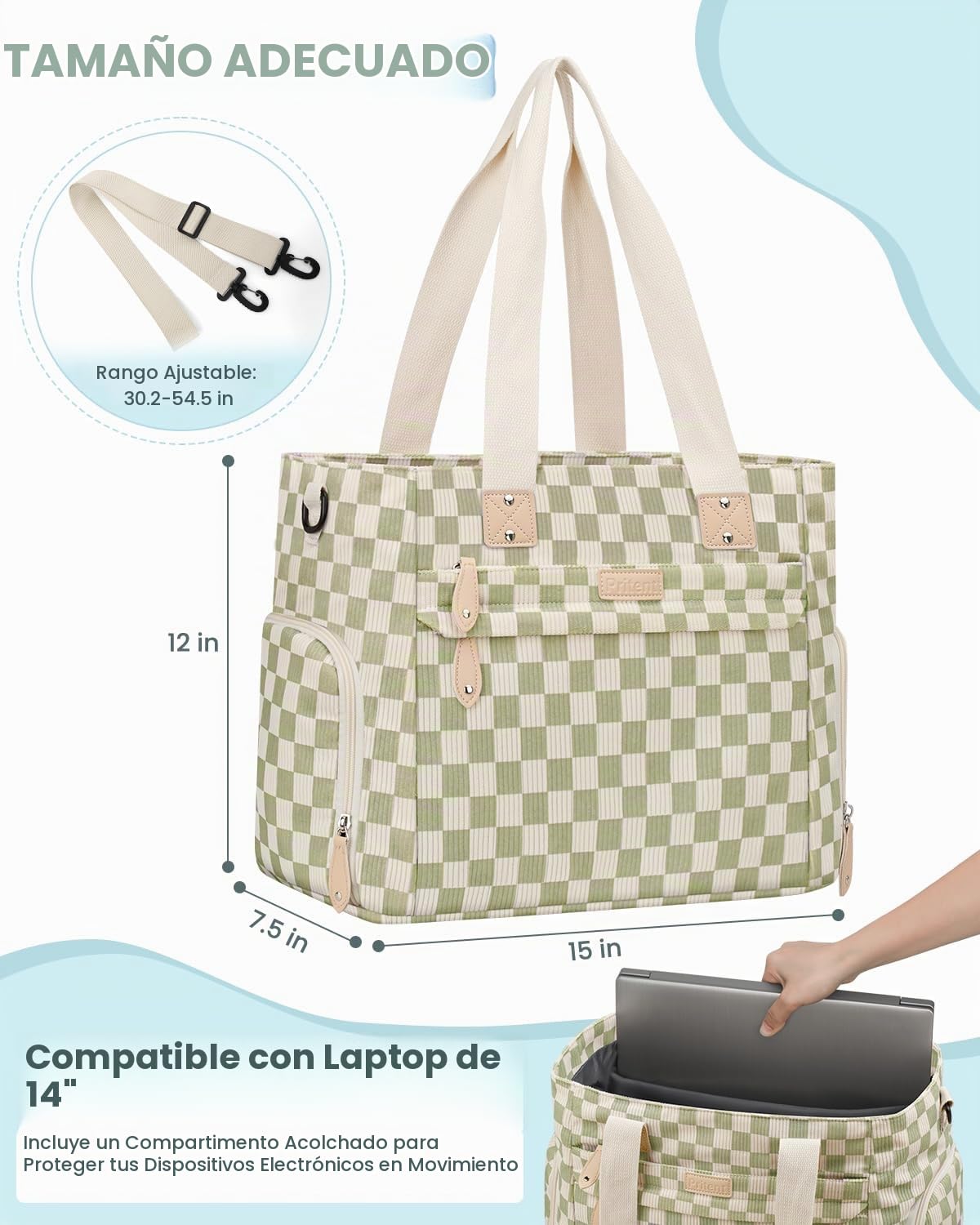 Pritent Bolsa de pañales para mamá que trabaja, bolsa de pañales de...