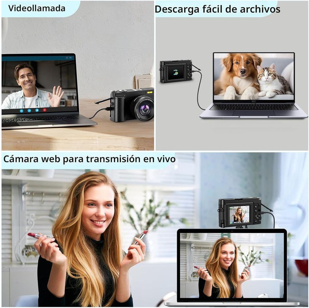Duluvulu Cámara digital 4K para enfoque automático de fotografía, c...