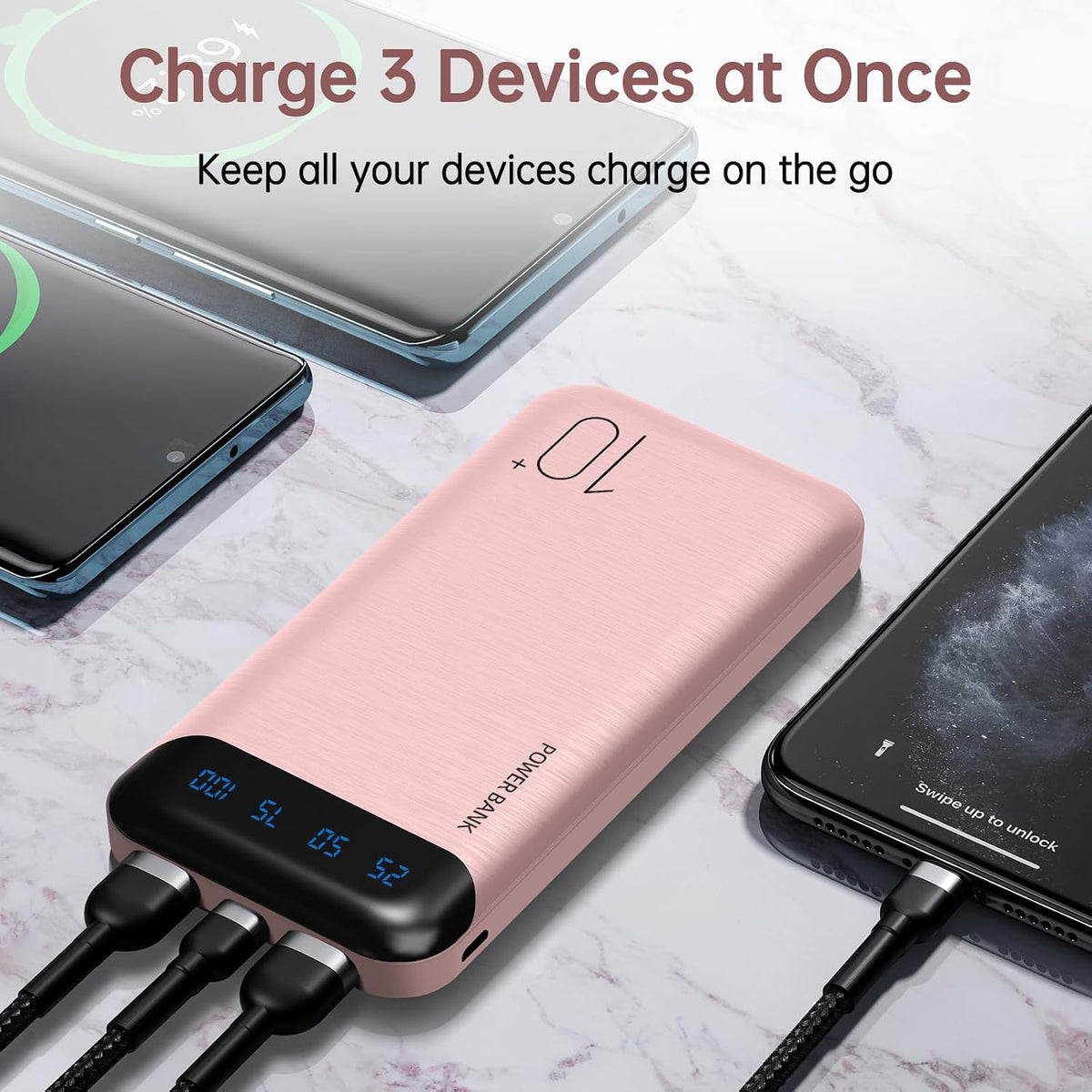 YOBON Power Bank - Cargador portátil de 10000 mAh, batería delgada...